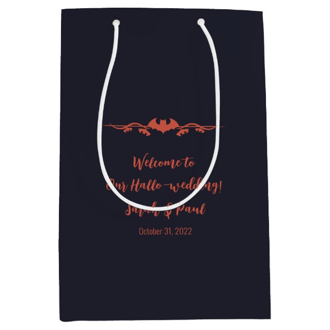 Simple Halloween Wedding Welcome Medium Gift Bag (Front)