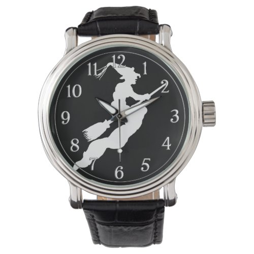 Simple Halloween White Witch Silhouette Black Watch