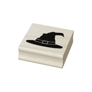 Simple Halloween Witch's Hat Silhouette Shape Rubber Stamp