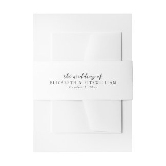 Simple Hand Drawn Cherry Blossom The Wedding Of Invitation Belly Band