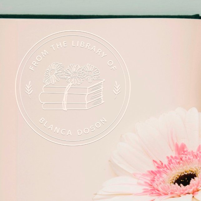 Simple Hand-drawn Custom Flowery Book  Embosser (Creator Uploaded)