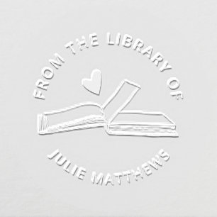 Simple Hand-drawn Custom Name Elegant Library Book Embosser