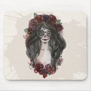 Simple Hand-drawn Dia de los Muertos Mousepad