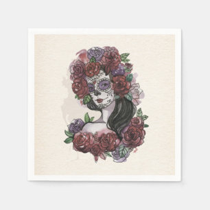 Simple Hand-drawn Dia de los Muertos Napkin