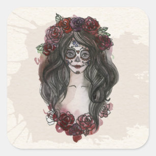 Simple Hand-drawn Dia de los Muertos Sticker