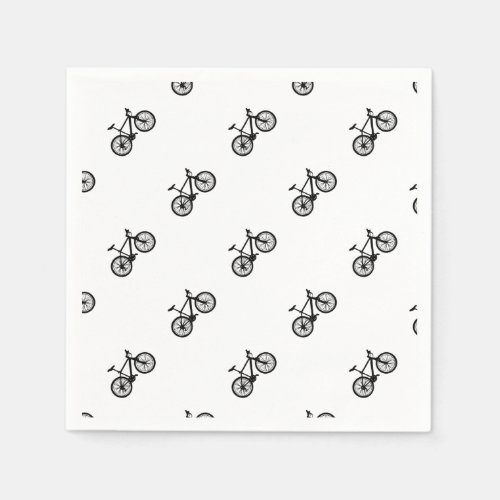 Simple hand drawn doodle of bicycle paper napkins
