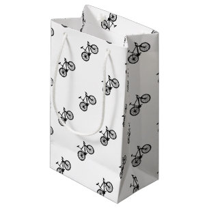 Simple hand drawn doodle of bicycle small gift bag
