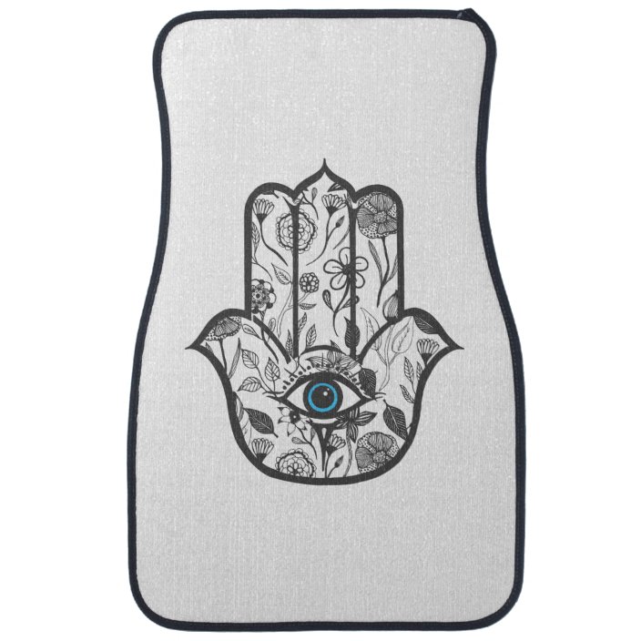 Simple Hand Drawn Floral Hamsa Hand Car Floor Mat Zazzle Com