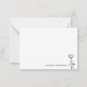 Simple Hand Drawn Flower Note Card