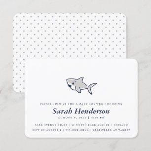 Simple Hand-Drawn Shark Baby Gender-Neutral Shower Invitation