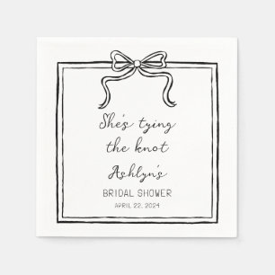 Simple Hand Drawn Shes Tying the Knot Napkins