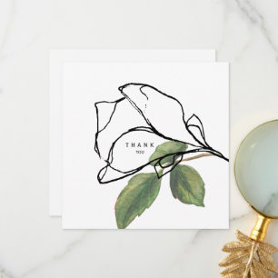 Simple Hand-Drawn Stem Foliage Funeral Thank You