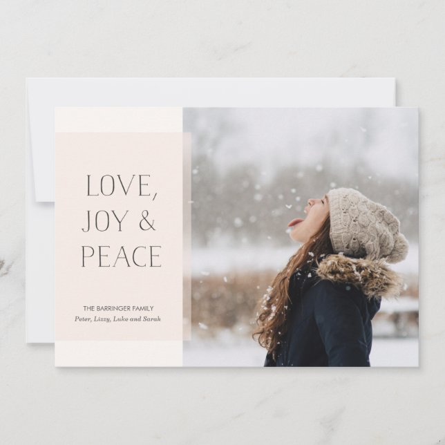 Simple Hand Drawn Typography Holiday Photocard Card (Front)