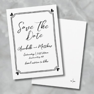 Simple Hand Drawn Wedding Save The Date