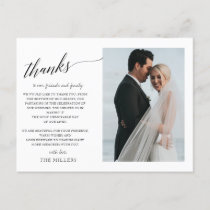 Simple Hand lettered script photo thank you Postcard