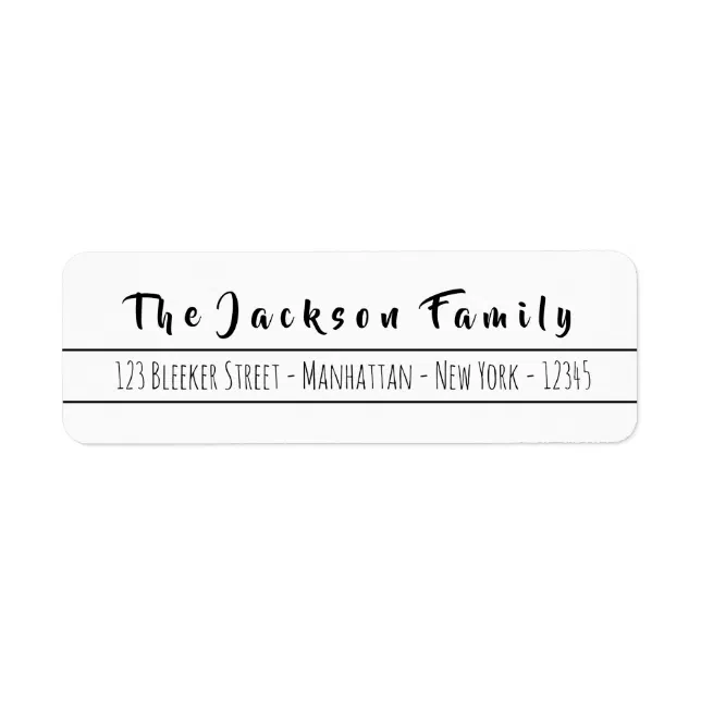 Simple Hand Lettered Script Return Address Label | Zazzle