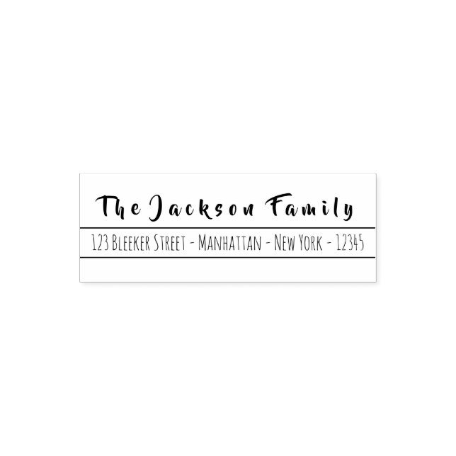 Simple Hand Lettered Script Return Address Self-inking Stamp (Design)