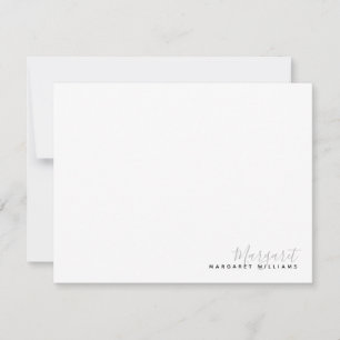 Simple Hand Lettered Signature Above Printed Name Note Card