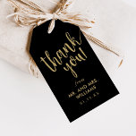 Simple Hand-Lettered Wedding Thank You Favor Gift Tags<br><div class="desc">Affordable custom printed Thank You wedding party favor tags. This simple rustic design features "thank you" script with your personalized text below in any colors and fonts. Choose from real kraft paper or select white paper and edit with any background color to coordinate with your wedding colors and theme.</div>