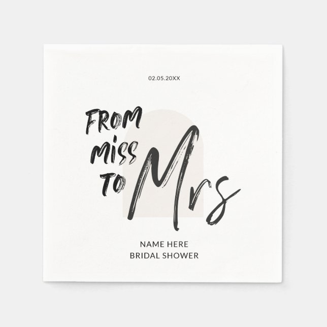 Simple Hand Lettering Bridal Shower Napkins (Front)