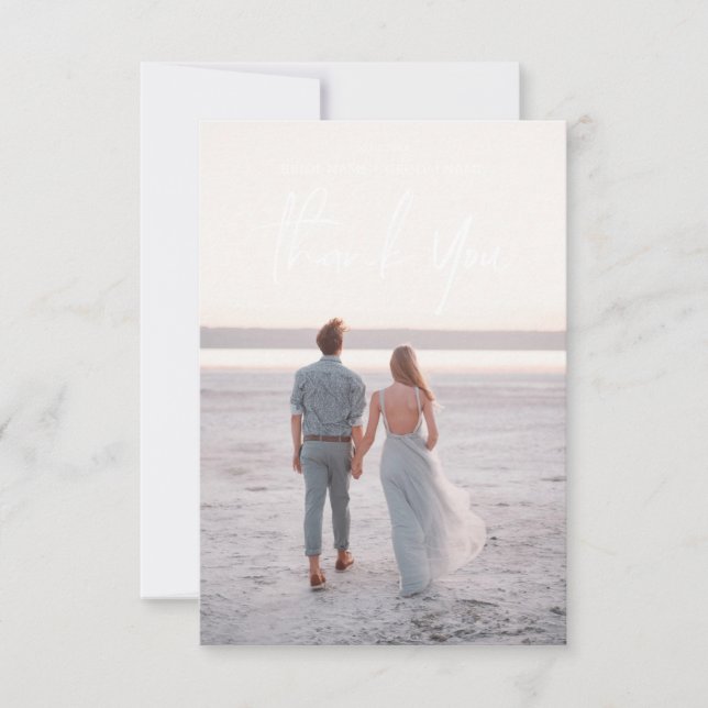 Simple Hand Lettering Wedding Thank You Cards (Front)