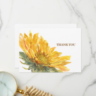 Simple Hand-Painted Sunflower Funeral Thank You