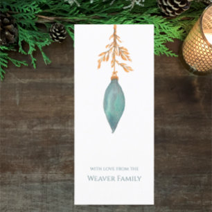 Simple Hand Painted Watercolor Turquoise Christmas