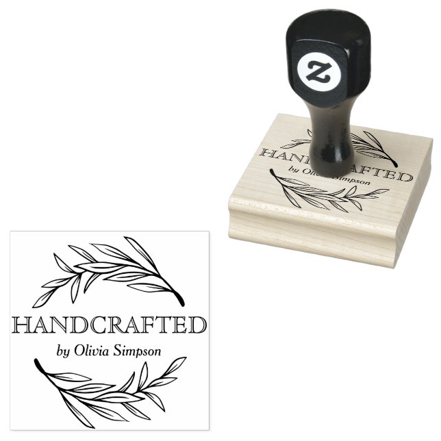 Simple Handcrafted by Small Business Rubber Stamp (Stamped)