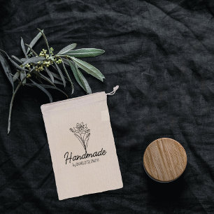 Simple Handmade Wildflower, Custom Rubber Stamp