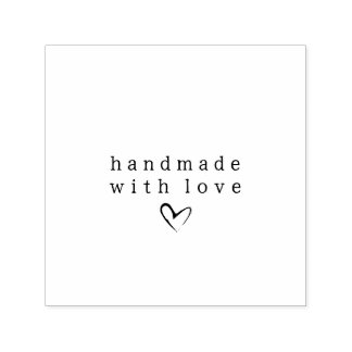 Simple Handmade with Love Heart | Black and White Self-inking Stamp