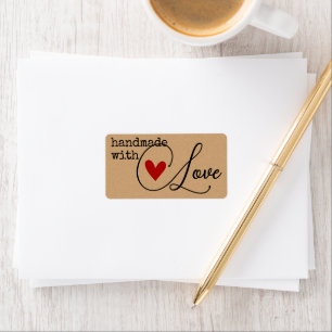 Simple Handmade with Love Heart Simple Stylish Label