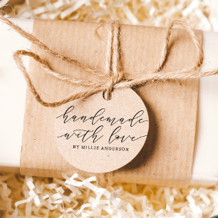 Simple Handmade with Love Script Small Business  Self-inking Stamp