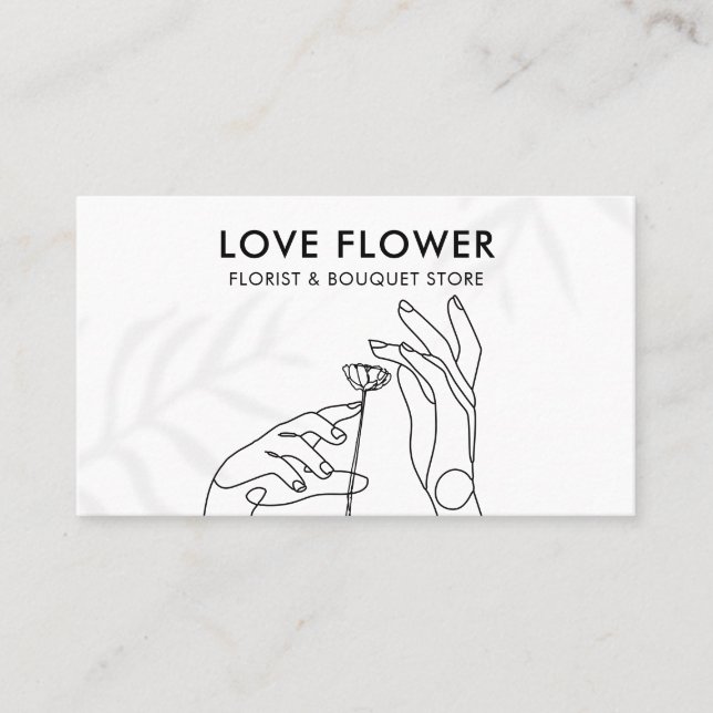 Simple Hands Flower Herbal Floral Apothecary Business Card (Front)