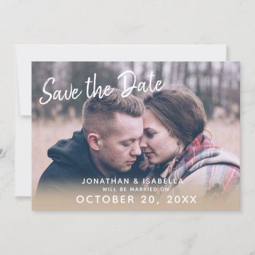 Simple Handwriting Champagne Photo Save The Date