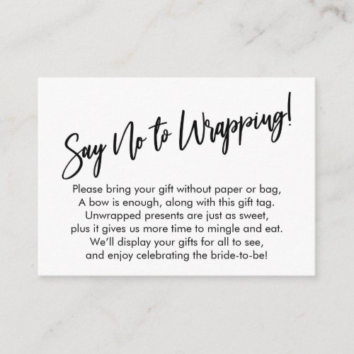 Simple Handwriting Display Bridal Shower Gift Card