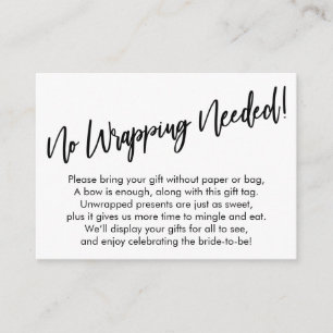 Simple Handwriting No Wrapping Needed! Enclosure Card