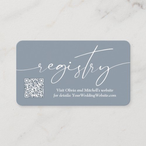 Simple Handwriting QR Code Wedding Registry  Enclosure Card