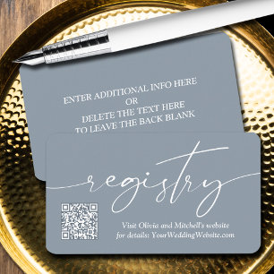 Simple Handwriting QR Code Wedding Registry Enclosure Card