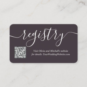 Simple Handwriting QR Code Wedding Registry Enclosure Card