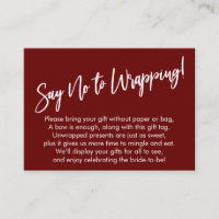 Simple Handwriting Say No to Wrapping!