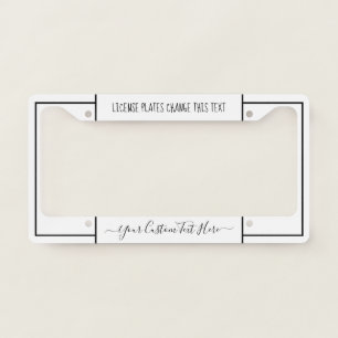 Simple Handwriting Signature License Plate Frame