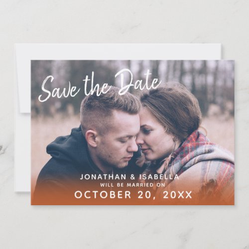 Simple Handwriting Terracotta Photo Save The Date