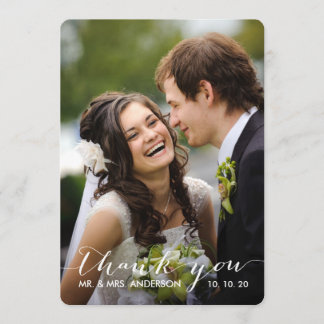 Simple Handwriting | Wedding Photo Thank You Card