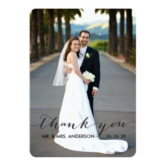 Simple Handwriting Wedding Thank You Card