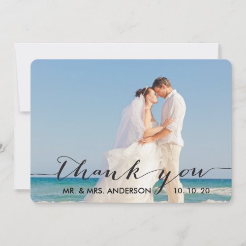 Simple Handwriting Wedding Thank You Card