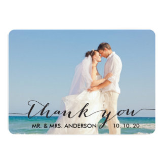 Simple Handwriting Wedding Thank You Card
