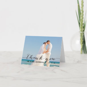 Simple Handwriting Wedding Thank You Card