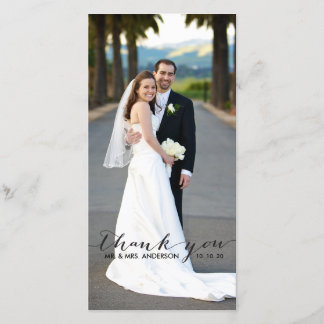Simple Handwriting Wedding Thank You Photo Card