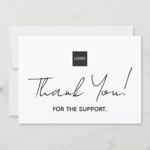 Simple Handwritten Big Thanks w/ Logo Branding Tha Thank You Card