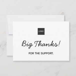 Simple Handwritten Big Thanks w/ Logo Branding Thank You Card